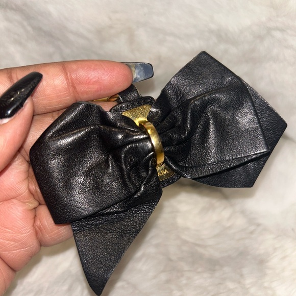 Prada Black & Gold Bow Keychain/Bag Charm - Picture 9 of 9